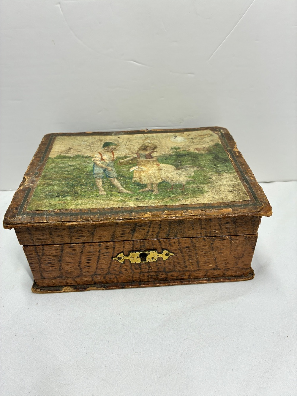 Antique German children's or ladies' vanity sewing box